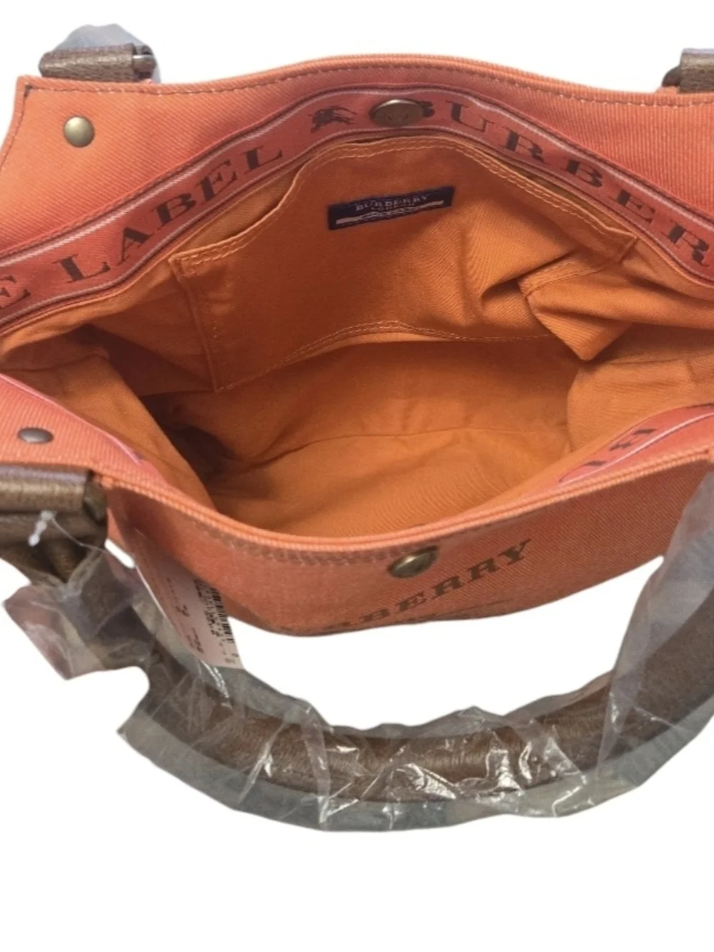 Burberry Blue Label Orange Canvas Tote Bag - Picture 5 of 9